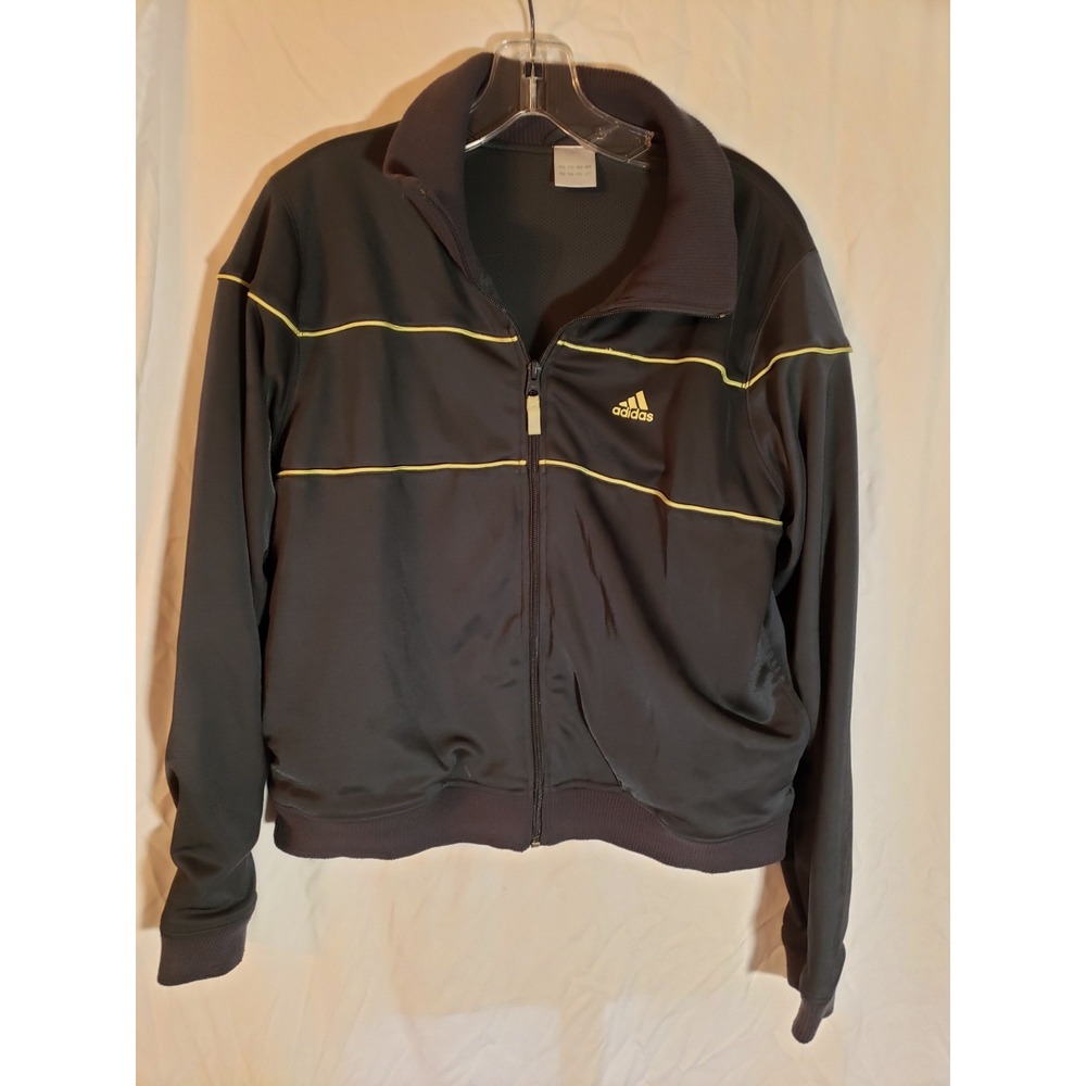 Women's Adidas Slate Blue And Yellow Striped Bomber Jacket Size L